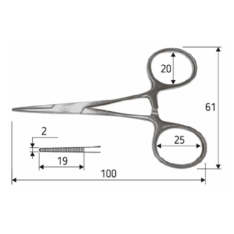 Затискач судинний, Halsted-Mosquito 10 см, прямий, J-17-017. Surgicon